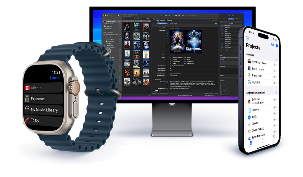 Apple watch, Mac, and iPhone images